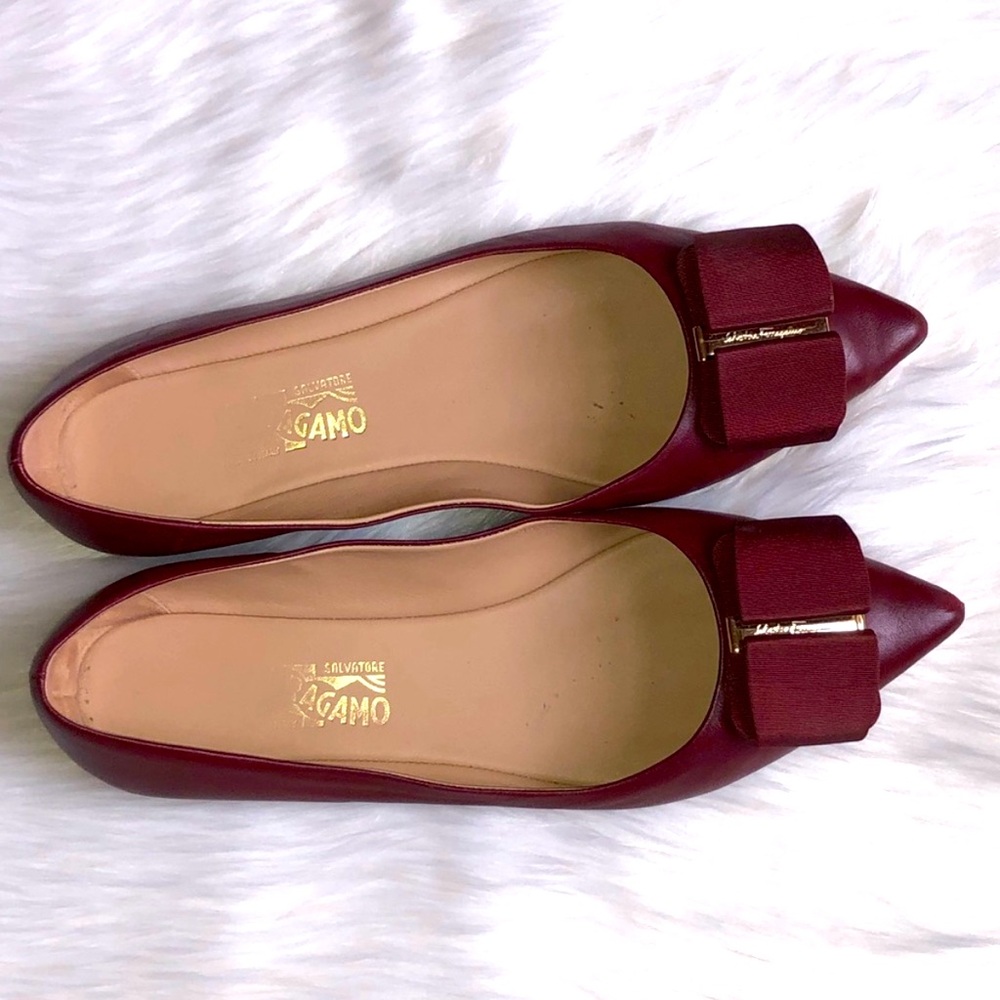 Burgundy Mimi flats